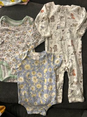🦉🌼 Baby Girl Bundle 3–6 Months Woodland + Floral 🌼 🦊